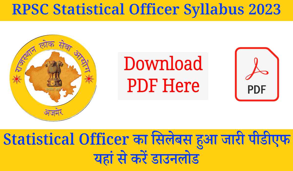 Statistical Officer Syllabus 2023