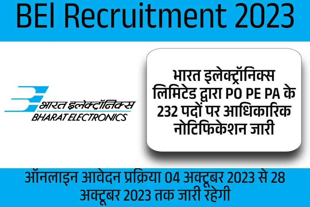 bel recruitment 2023