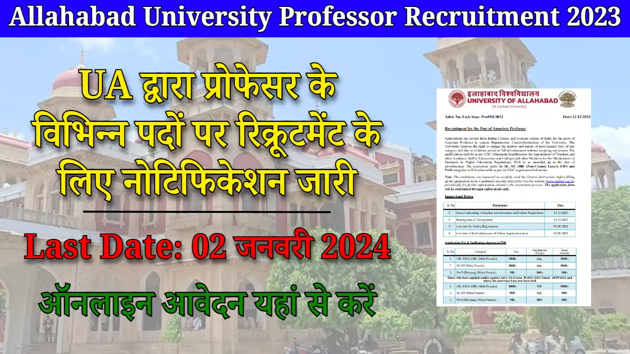 Allahabad University Professor Recruitment 2023