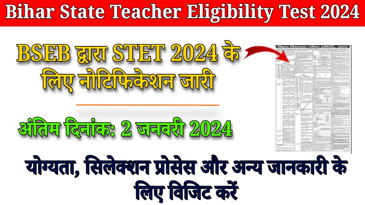 Bihar State Teacher Eligibility Test 2024