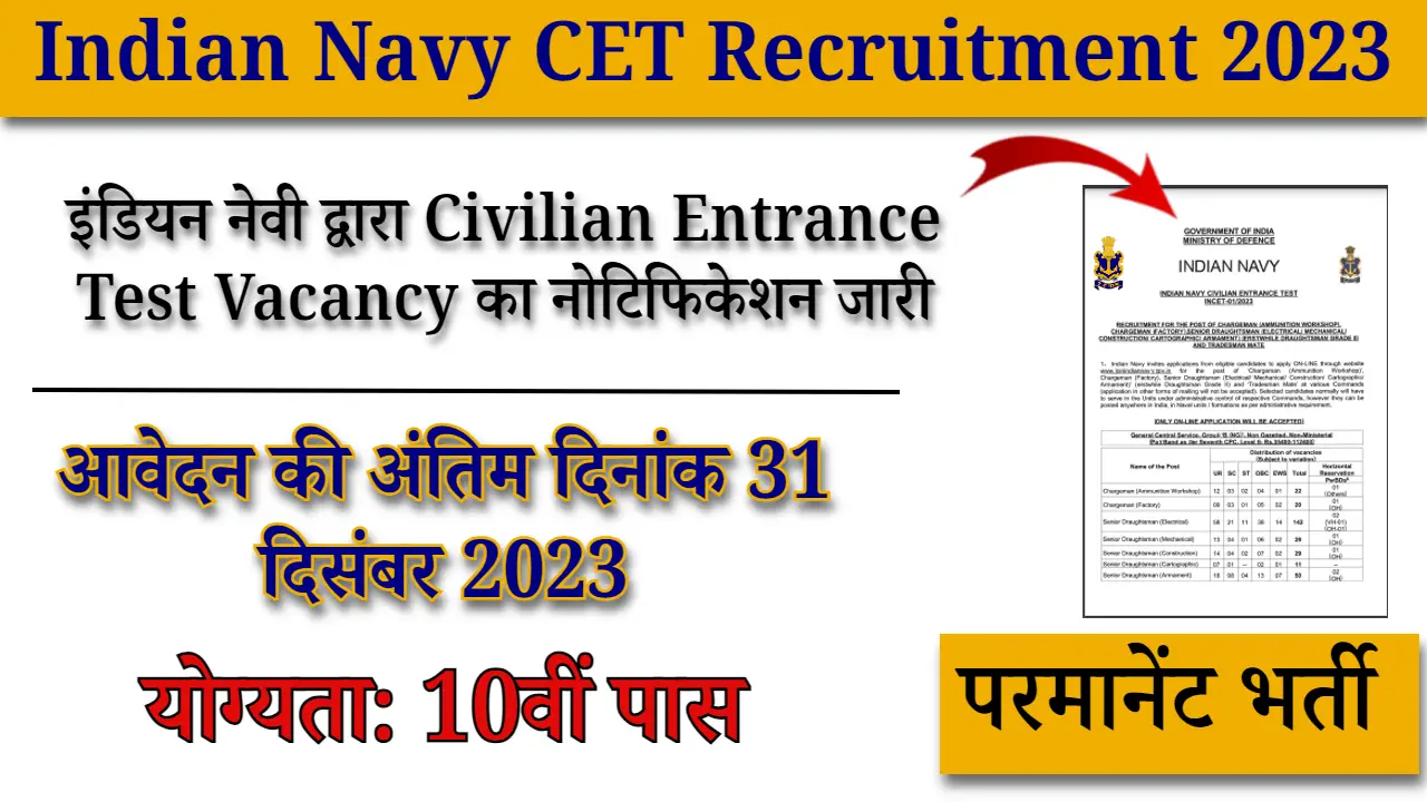 Indian Navy CET Recruitment 2023