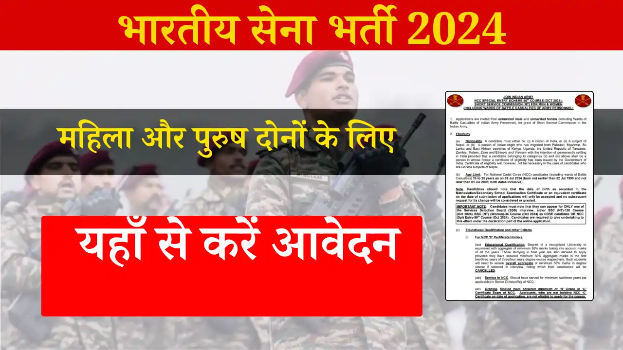 Indian Army NCC 56th Recruitment 2024