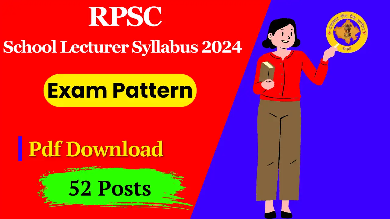 RPSC School Lecturer Syllabus 2024