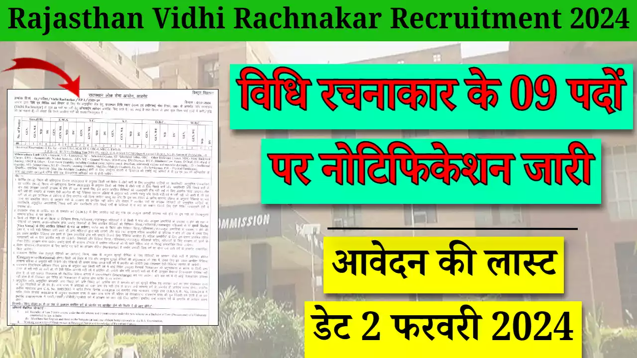 Rajasthan Vidhi Rachnakar Recruitment 2024