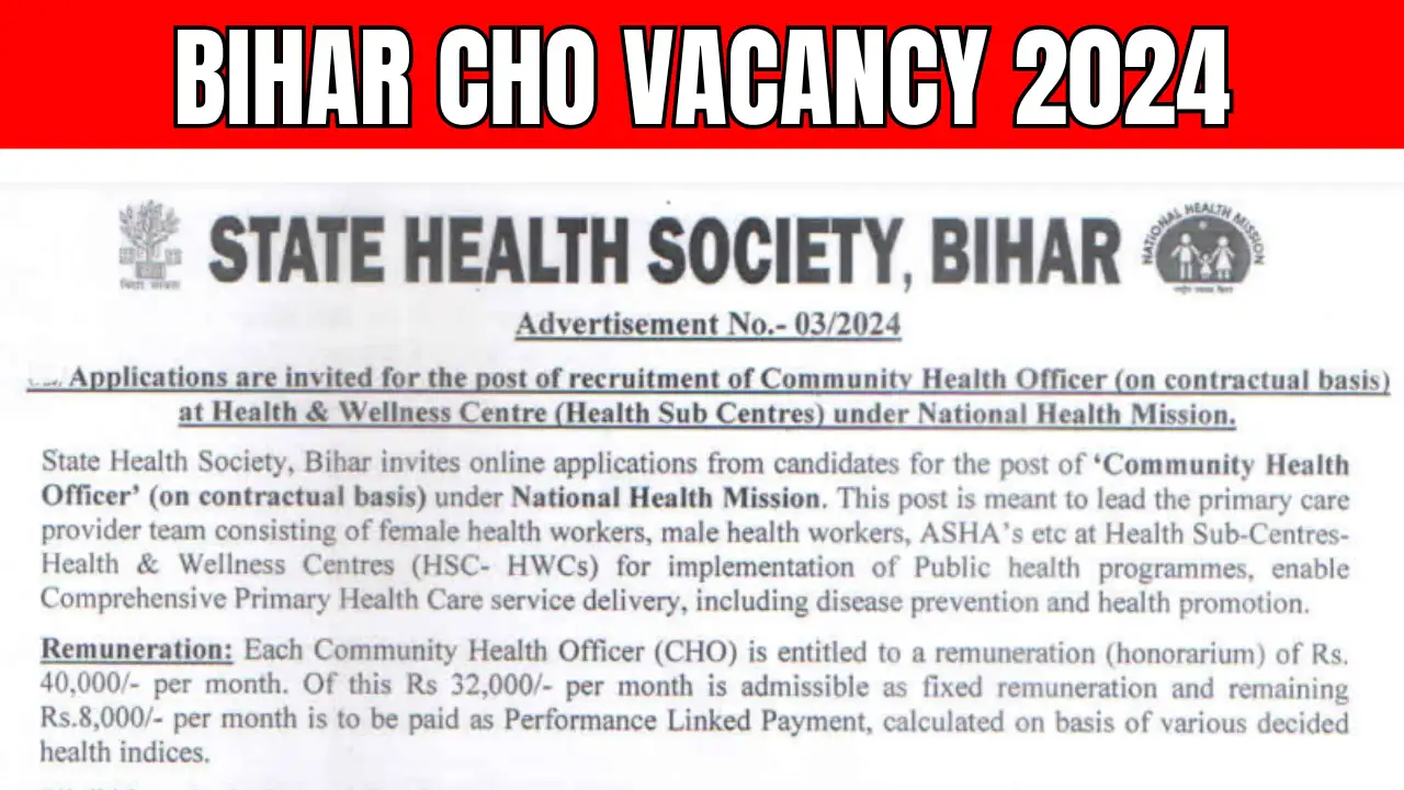 Bihar CHO Vacancy 2024